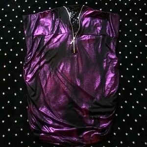 Purple strapless top